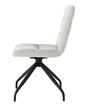 Cтілець поворотний Damir чорний каркас/ світло-сіра тканина TM Intarsio, фото 3