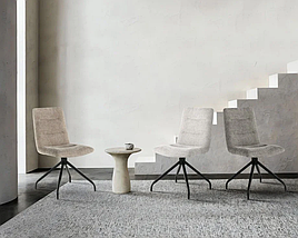 Cтілець поворотний Damir чорний каркас/ світло-сіра тканина TM Intarsio, фото 5