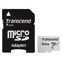 Оригінал! Карта пам&apos;яті Transcend 64GB microSDXC class 10 UHS-I U1 (TS64GUSD300S-A) - Вища Якість!