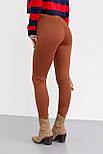Трикотажні лосини з ґудзиками — коричневий колір, S (є розміри), фото 2