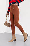 Трикотажні лосини з ґудзиками — коричневий колір, S (є розміри), фото 5