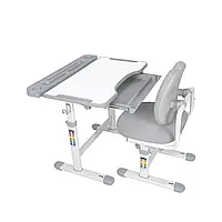 СТИЛЬНИЙ Комплект дитячих меблів FunDesk Vivo Grey від 3 до 14 років: парта, підставка для книги, лампа, стілець