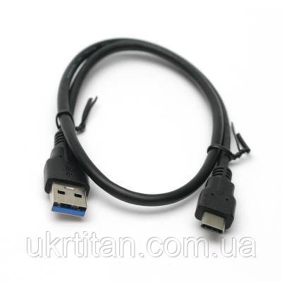 Оригінал! Дата кабель USB 3.0 AM to Type-C 0.5m PowerPlant (KD00AS1253) - Вища Якість!, фото 1