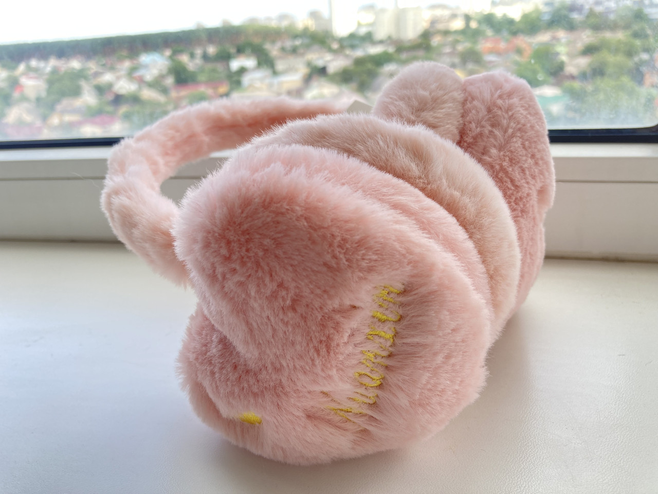 Хутряні навушники дитячі у формі сердечка, фото 1