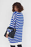 Туніка жіноча в смужку з кишенею — синій колір, L (є розміри), фото 2