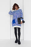 Туніка жіноча в смужку з кишенею — синій колір, L (є розміри), фото 3