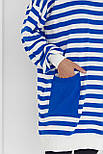 Туніка жіноча в смужку з кишенею — синій колір, L (є розміри), фото 4