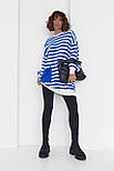 Туніка жіноча в смужку з кишенею — синій колір, L (є розміри), фото 7