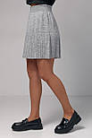 В'язана спідниця з імітацією плісирування — сірий колір, ONE SIZE (є розміри), фото 5