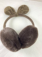 Навушники хутряні із солою сині коричневий