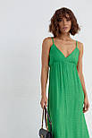 Літній сарафан із відкритою спиною - зелений цвет, L (є розміри), фото 3