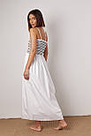 Довгий сарафан із гумками на грудях — білий із чорним кольором, M (є розміри), фото 2