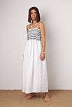 Довгий сарафан із гумками на грудях — білий із чорним кольором, M (є розміри), фото 5