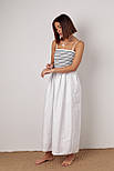 Довгий сарафан із гумками на грудях — білий із чорним кольором, M (є розміри), фото 7