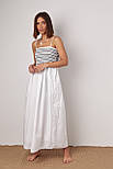Довгий сарафан із гумками на грудях — білий із чорним кольором, M (є розміри), фото 8