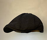 Вінтажний модний однотонний берет Чорний, фото 4