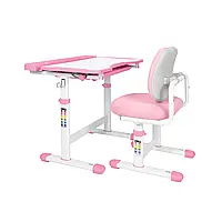 СТИЛЬНИЙ Комплект дитячих меблів FunDesk Vivo Pink від 3 до 14 років: парта, підставка для книги, лампа, стілець
