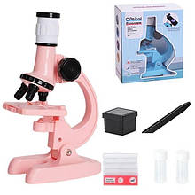 Мікроскоп дитячий з підсвічуванням "Optical microscope" РОЖЕВИЙ  арт. LZ 8601-1