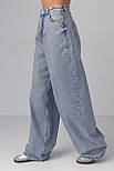 Жіночі широкі джинси wide-leg - синій цвет, 36р (є розміри) 34, фото 5