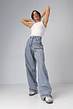 Жіночі широкі джинси wide-leg - синій цвет, 36р (є розміри) 34, фото 6