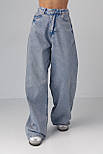 Жіночі широкі джинси wide-leg - синій цвет, 36р (є розміри) 34, фото 7