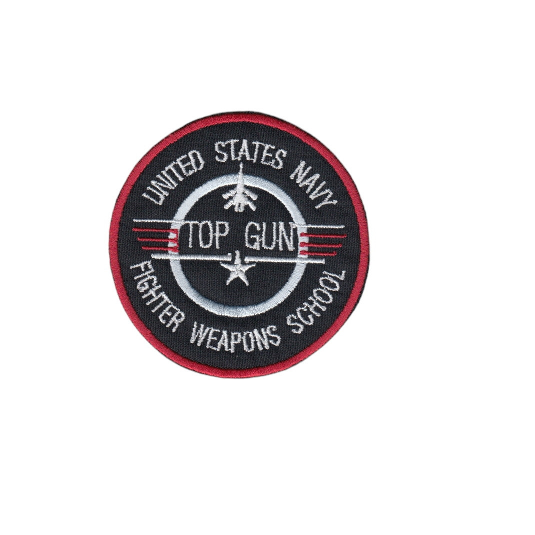 Шеврон військовий / армійський,Top gun , на чорному, ЗСУ, діаметр 8 см