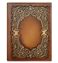 Обкладинка на паспорт "Веснянка" з натуральної шкіри з об'ємним тисненням