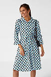 Сукня міді на ґудзиках під поясок hot fashion — синій колір, S (є розміри), фото 4