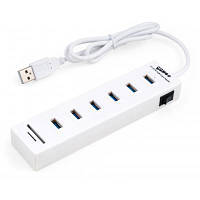 Оригінал! Концентратор Vinga 6xUSB2.0 + card-reader with switch 0.8m (VCP2H6USBCRSWWH) - Вища Якість!