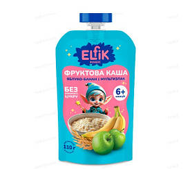 Каша для дітей від 6міс фруктова Яблуко-банан-мультизлак Elfik Magic 110г