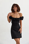 Коротке плаття зі шнурівкою на спині — чорний колір, L (є розміри), фото 3