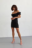 Коротке плаття зі шнурівкою на спині — чорний колір, L (є розміри), фото 5