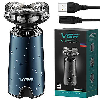 Чоловіча електробритва з плаваючими головками, з USB, VGR V-397 / Роторна бритва / Акумуляторна бритва