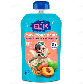 Каша для дітей від 6міс фруктова Яблуко-персик-мультизлак Elfik Magic 110г
