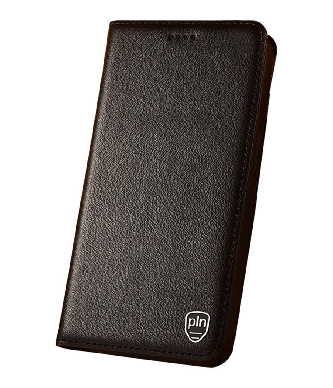 Чехол на Xiaomi Redmi 17 книжка из НАТУРАЛЬНОЙ КОЖИ с подставкой визитницей противоударный "CLASIC" Черный, фото 1