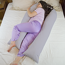 Подушка для вагітних і годування для сну та відпочинку U-340 150х87 см Сіро-лавандова