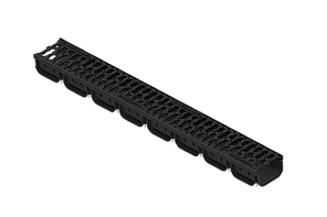 Лоток водовідвідний пластиковий Easy 2 DN100 H70 з решіткою чавунною щілинною А15