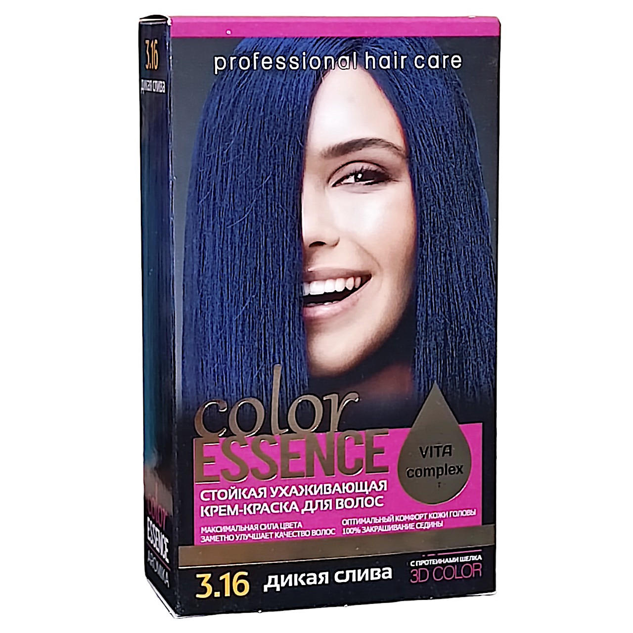 Крем-краска для волосся стійка, тон Дика слива 3.16 Color Essence