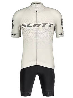 Велоформа Scott Long літо, Джерсі подовжена, Труси з лямками, памперсом, Білий