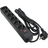 Оригінал! Мережевий фільтр живлення Patron 3.0 m3*1mm2 (SP-1063) 6 розеток BLACK (EXT-PN-SP-1063) - Вища Якість!