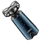 Чоловіча електробритва з плаваючими головками, з USB, VGR V-397 / Роторна бритва / Акумуляторна бритва, фото 3