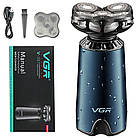 Чоловіча електробритва з плаваючими головками, з USB, VGR V-397 / Роторна бритва / Акумуляторна бритва, фото 10