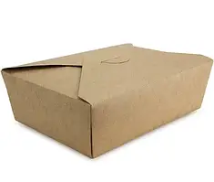 Ланч-бокс крафт 1400 мл, з ламінацією 196*140*48 (60шт/пак/240) 010430002