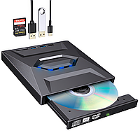 Зовнішній оптичний DVD-привід 5 в 1 з інтерфейсом USB3.0 та Type-C