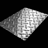 Лист нержавіючий рифлений 500х1000 3.0 мм товщина шліфувань харчовий стандарт AISI 304 2В матовий