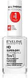 Суміш- закріпник лака для нігтів 5в1 Eveline Cosmetics Nail Therapy Professional Super-Dry Top Coat 12 мл, фото 3