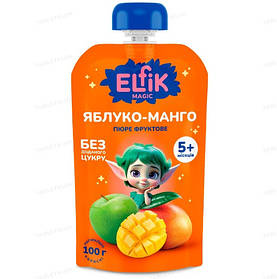 Пюре для дітей від 5міс фруктове Яблуко-манго Elfik Magic 100г