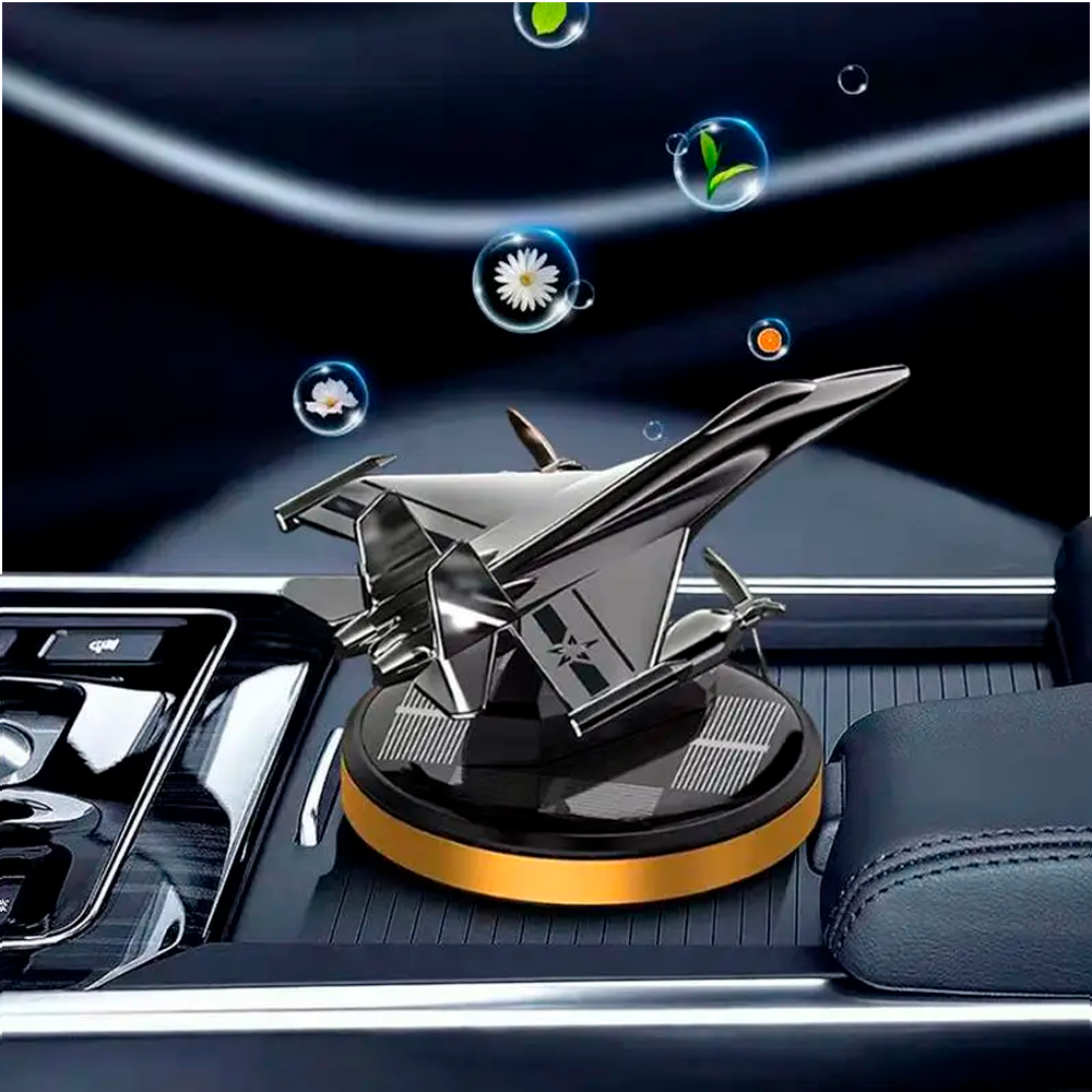 Автомобільний ароматизатор на сонячних батареях у машину Літак Винищувач, Квітковий сад, фото 1