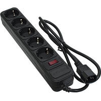 Оригінал! Мережевий фільтр живлення Patron 1 m3*1mm2 (SP-1053U) 5 розеток BLACK (EXT-PN-SP-1053U) - Вища Якість!