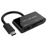 Оригінал! Зчитувач флеш-карт Gembird Type-C SD/TF + USB2.0 (UHB-CR3-02) - Вища Якість!